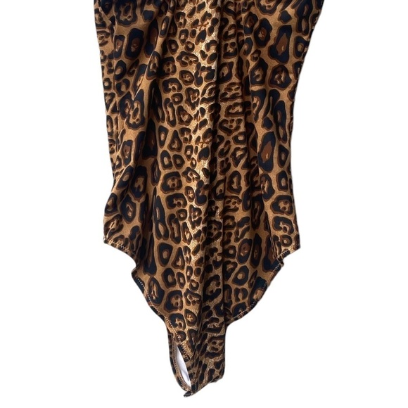Grace Karin Strappy Open Back Spaghetti Strap Animal Print Bodysuit - Picture 6 of 8